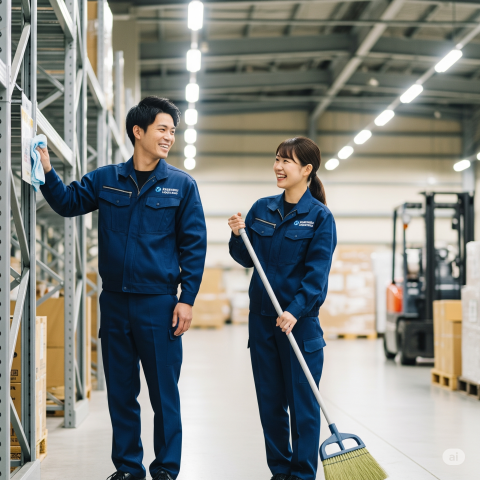 ＜時給1300円＞14時までの短時間勤務、週1日〜OK！男女活躍中！未経験歓迎♪大手企業倉庫内での清掃スタッフ