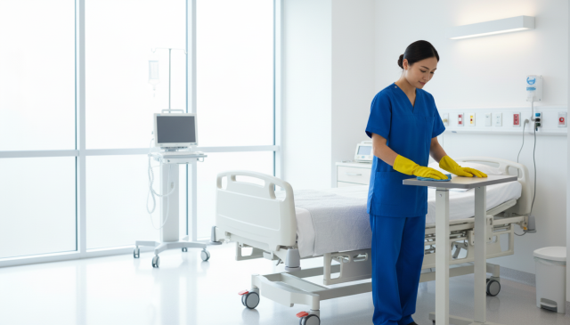 女性活躍中！5月中旬〜トレーニング開始週2日〜OK　未経験から始められる　アクセス抜群！駅チカの病院病院内の清掃スタッフ