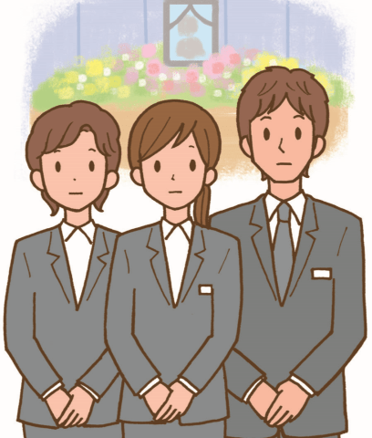 心遣いや人柄など「あなたらしさ」が活かせます。お客様との対話と寄り添う気持ちを大切にできるお仕事です［1］セレモニースタッフ
［2］店舗スタッフ