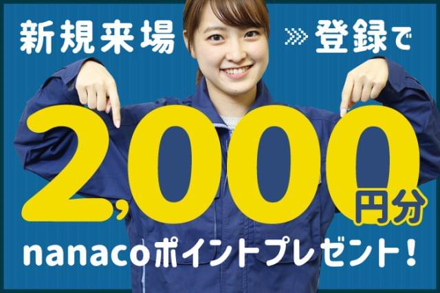 新規来場・登録でnanacoカード2000円分プレゼント!
※1人1回限り※規定有