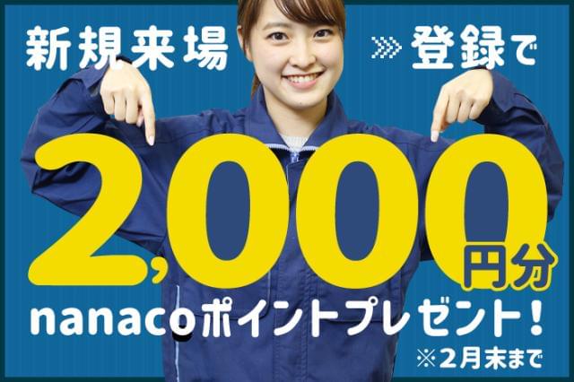 新規来場・登録で
nanacoカード2000円分プレゼント!
※1人1回限り※規定有