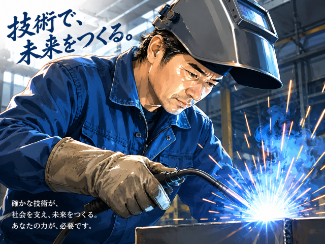 奈良は大和郡山市（昭和工業団地内）☆スキルが活かせる溶接のお仕事☆前払いOK！製品の溶接作業
