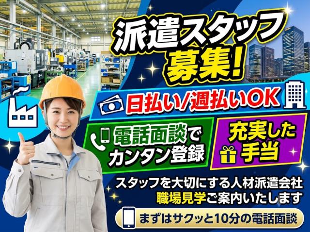 【リーチフォーク】きれいな倉庫での入出荷作業　時給1,700円（受付NO.1413-019）フォークリフトを用いたお菓子の運搬業務