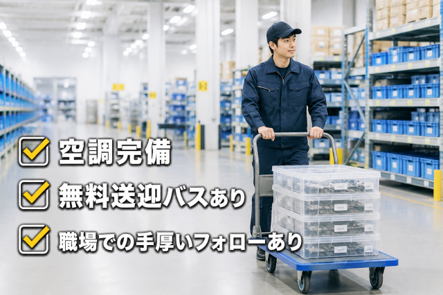ピッキングスタッフ大募集!
長期安定の快適職場です!