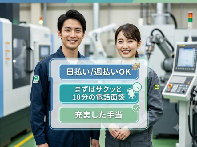 NEW　機械オペレーター　時給1300円　土日休み　福利厚生充実　男女活躍中機械オペレーター