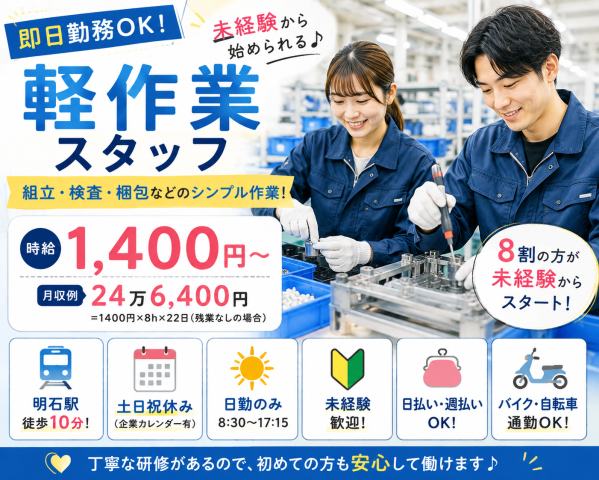 未経験スタート8割!
丁寧な研修があるので安心♪