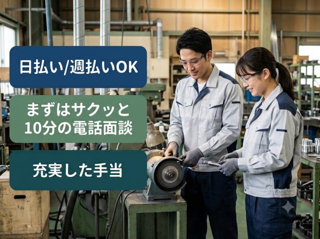 日高市/作業は簡単で覚えやすい！◆長期連休もあり◆製造と簡単目視検査【製造作業】
自動車やオートバイ、鉄道関連の部品製造・検査