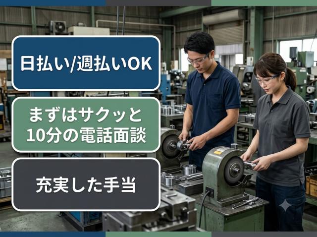 ＜衣摺加美北＞◆日払い可◆工場◆材料セットしてボタンをポチッ（即スタート）アルミ製品を機械にセット