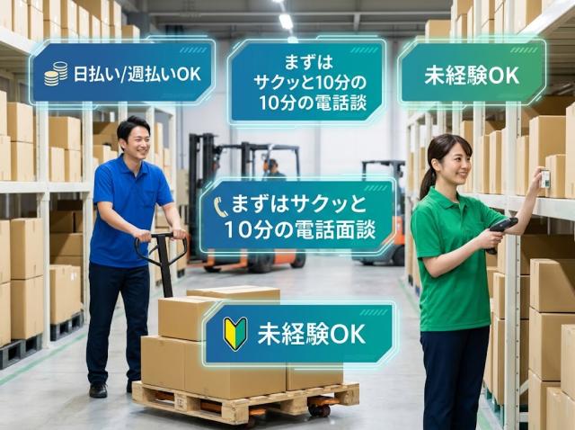 時給1200円 ピッキング/仕分け作業 男性活躍中 前橋市