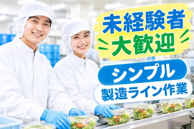 カット野菜をつくるお仕事/未経験者歓迎/男女活躍中！サラダ野菜の製造作業