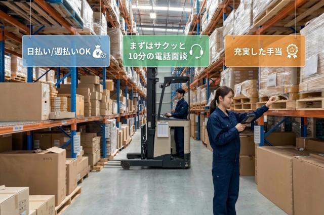 入出庫作業 時給1,250円 未経験OK 経験がない方も安心して働ける環境です
