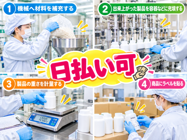 製品の充填・計量・ラベル貼り・梱包など♪
決められた手順で進めるシンプルな製造補助!
未経験OK◎医療センター駅から徒歩10分&土日祝休み!