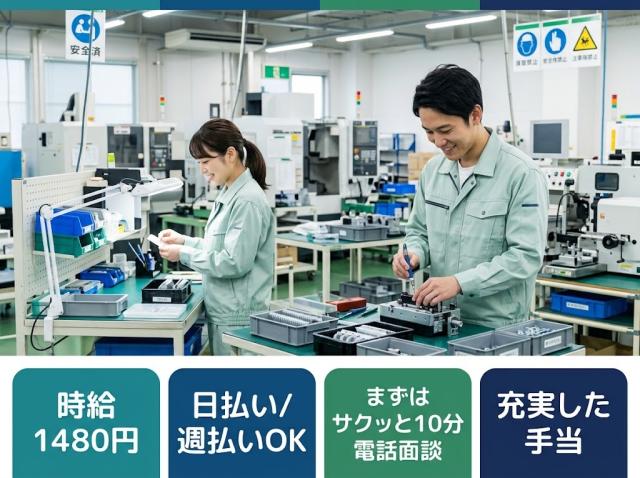 組立/接着作業 土日休み 時給1480円 モクモク作業