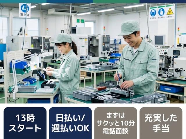13時スタート 組立/接着作業 時給1400円 モクモク作業 土日休み