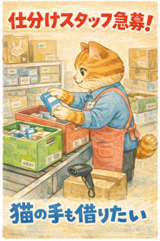 【無料送迎バス有】ドラッグストア商品の仕分け★時給1300円★週払い★未経験歓迎★車通勤OKドラッグストア商品のかんたんな仕分けのお仕事