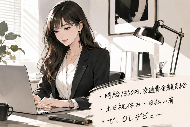 【未経験者様歓迎】
■堺市堺区築港八幡町付近
■車・バイク・自転車通勤OK
■かんたんな一般事務・PC入力
■時給1350円(週払システム有)+別途交通費全額支給
■即日〜長期※開始日相談OK
■ご自宅で約10分かんたんリモート面接
まずはお気軽にご応募くださーい!
