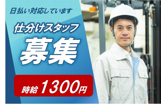 コツコツ・モクモク作業/9時出勤/寮完備/日払い週払いOK/仕分け作業メイン/フォークリフト作業あり日配品の仕分け
フォークリフトでの運搬作業あり