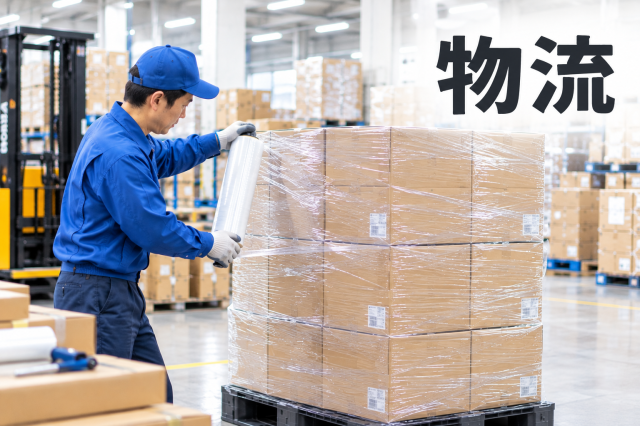 【時給1600円】入出庫だけでなくラップ巻きなどの作業もあります