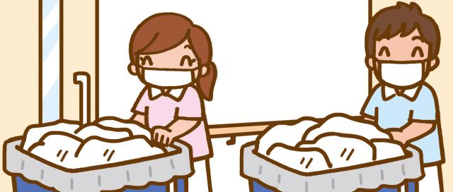 未経験から始めたスタッフ多数活躍中／シーツ類や制服の回収・納品をするシンプル作業／土日お休み病院で使用するシーツや制服類の扱い