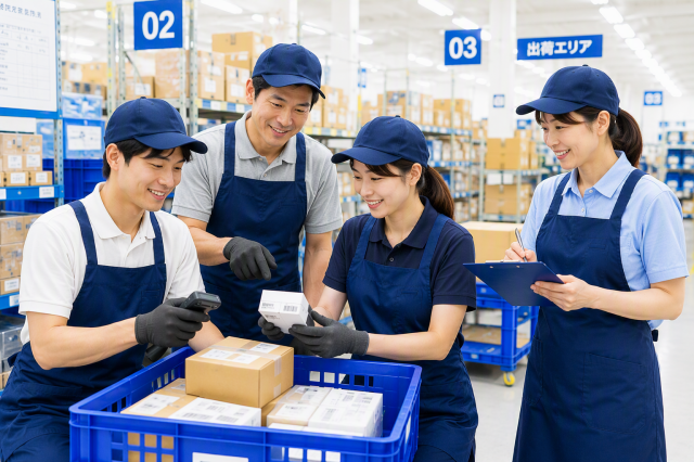 【軽作業】化粧品の出荷のお仕事！　土・日お休み！　うれしい年2回賞与あり♪化粧品を扱う物流センターの軽作業スタッフ