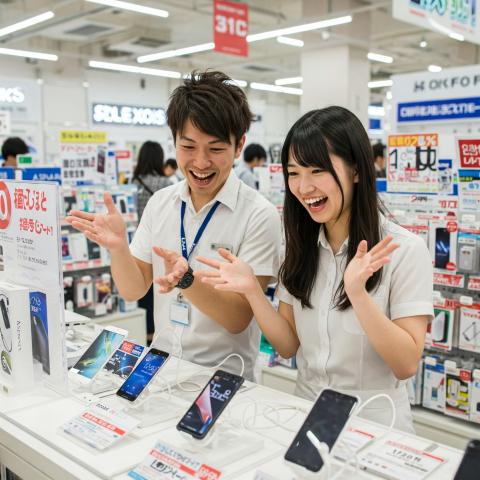 最新のスマートフォンやインターネットのご案内のオシゴトです♪研修充実★家電量販店やケータイショップの経験を活かせます！