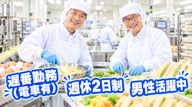 〔注目／遅番〕伊丹・駅チカ／1,350円／完全週休2日制／食品製造／朝ゆっくりの遅番タイム食品製造／サンド・たまご製品の具材製造