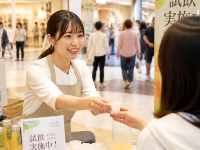 短期1日〜OK【10月10日〜11日】！飲料の試飲販売スタッフ大募集！飲料の試飲販売スタッフ