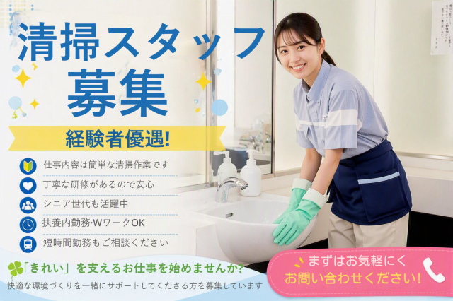 ＜秋葉原駅徒歩5分＞土曜午前のみ♪好きな時間に3時間勤務！早朝時給1,600円の清掃スタッフ募集オフィスビル清掃スタッフ