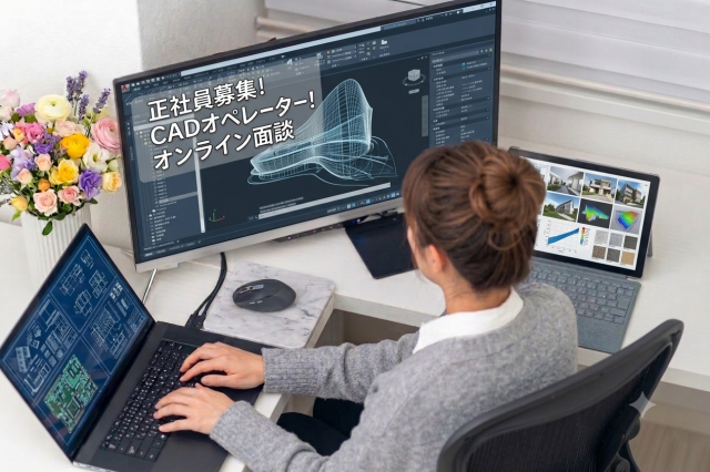 正社員登用有。オンライン面談
