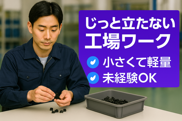掛川駅より車で5分／力作業なし！年間休日131日／平日休み可／男女活躍中軽量の自動車用電子部品の製造補助