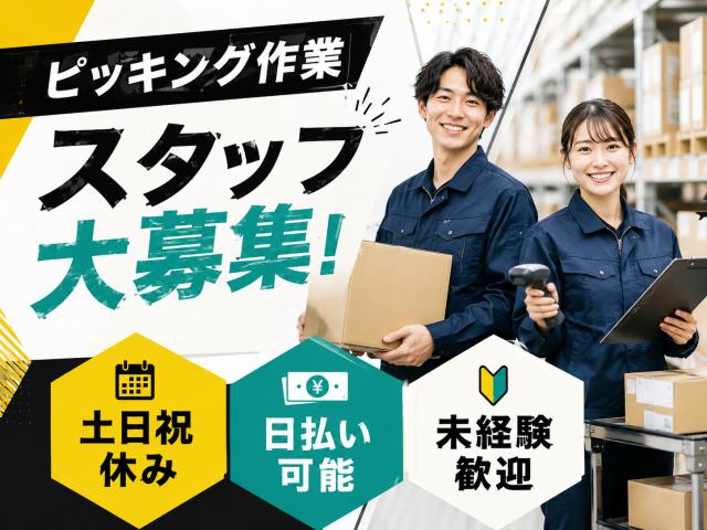 週3日〜、1日4時間〜OKの軽作業募集！日払い・週払いOKなので、急な出費も安心！無資格・未経験歓迎冷凍食品等ののピッキング・仕分けスタッフ
