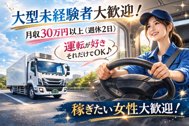 大型(8t)ドライバー／女性活躍中／未経験者大歓迎大型8tドライバー