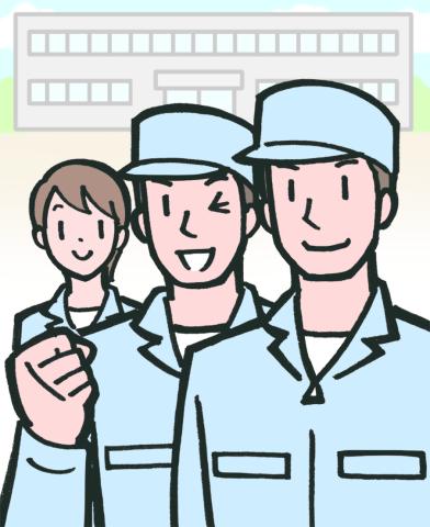 工場内での作業。大切なのは、仕事への意欲と集中力です。